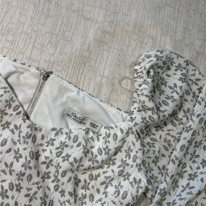 Floral White & Sage Blouse by Miss Cix